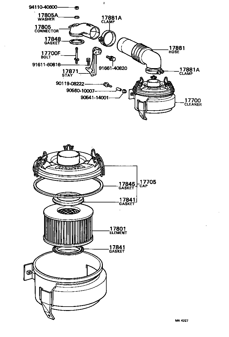 17705-31072 CAP SUB-ASSY, AIR CLEANER product image