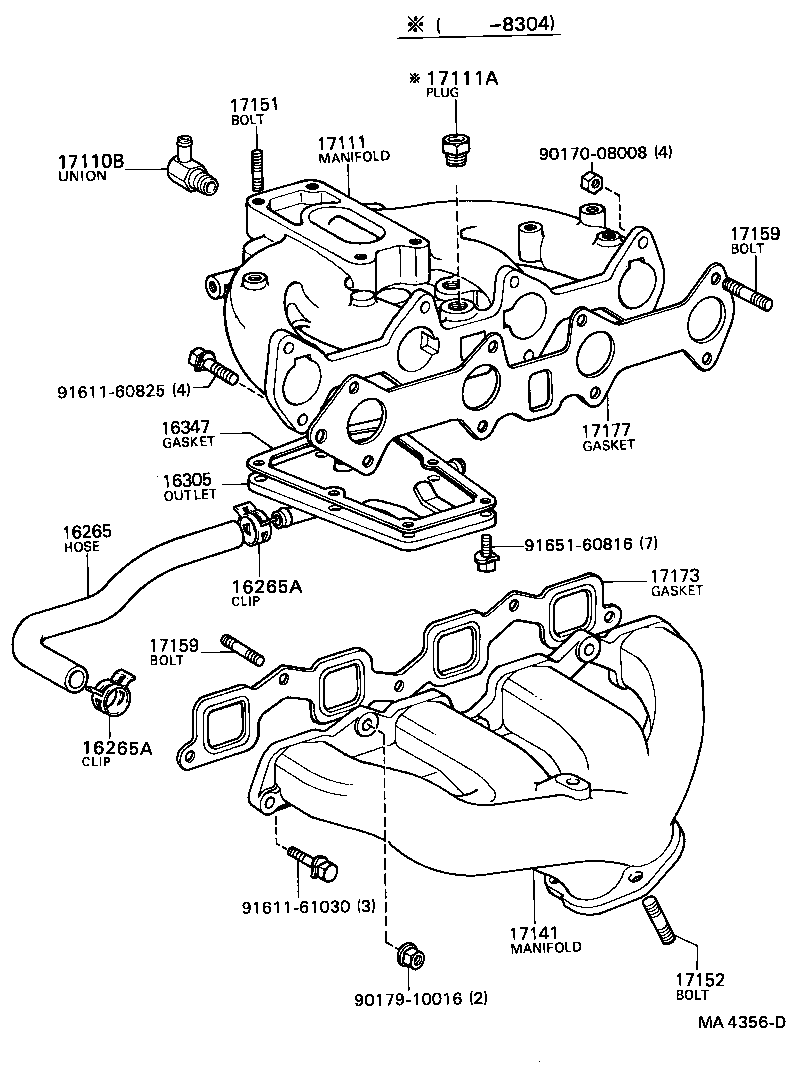 90116-10091 BOLT, STUD(FOR MANIFOLD TO CYLINDER HEAD) product image
