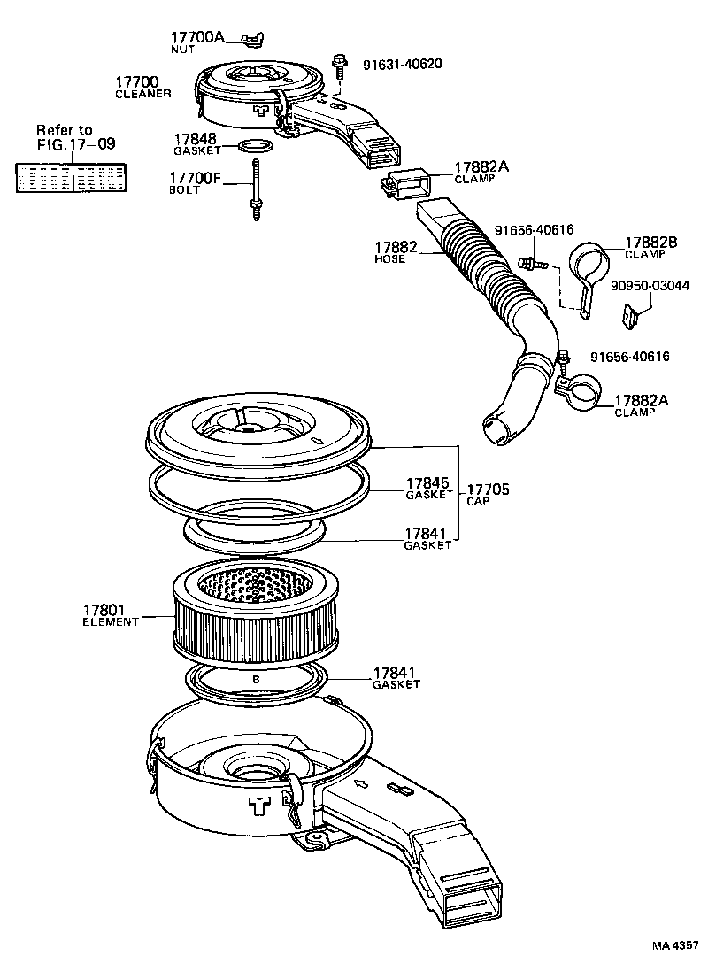 17705-41120 CAP SUB-ASSY, AIR CLEANER product image