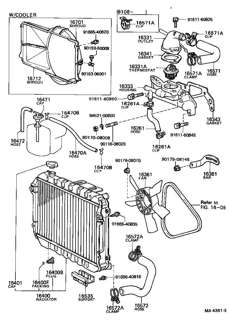 16264-64040 HOSE, WATER BY-PASS, NO.2 product image
