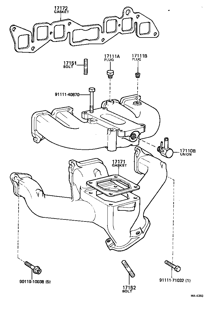 90116-08255 BOLT, STUD(FOR MANIFOLD TO CYLINDER HEAD) product image