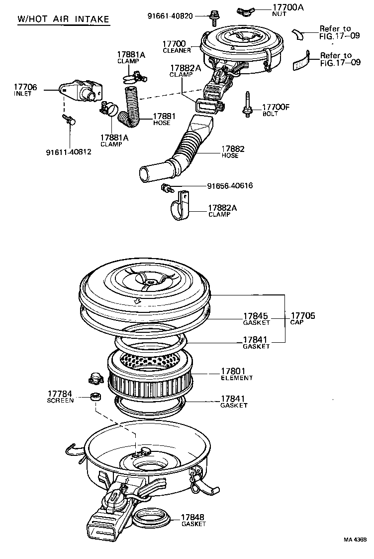 17705-41120 CAP SUB-ASSY, AIR CLEANER product image