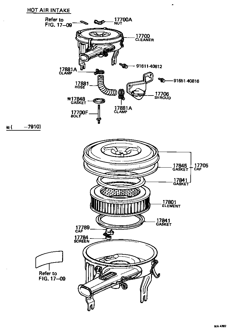 17705-34142 CAP SUB-ASSY, AIR CLEANER product image