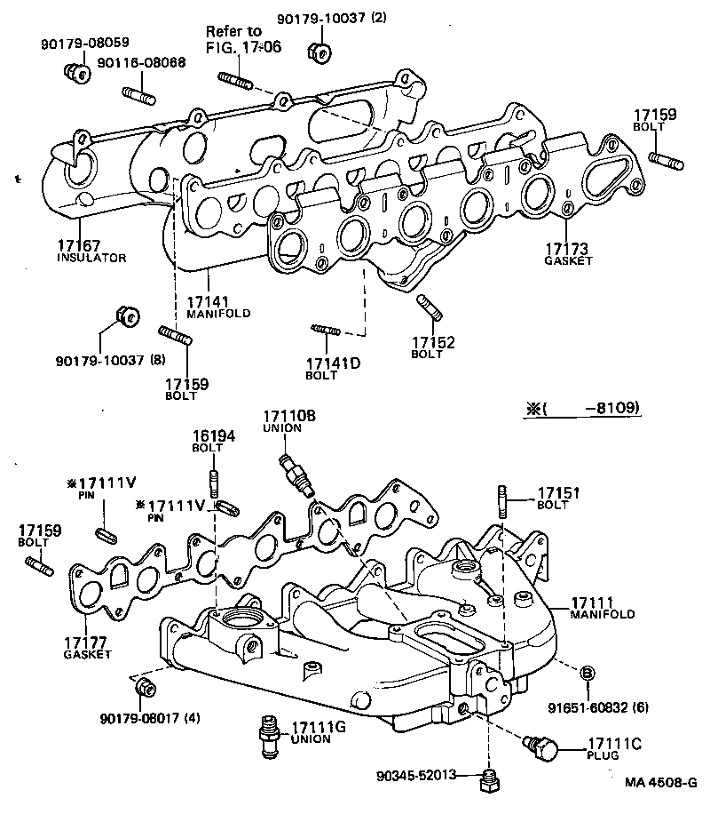 17141-54020 MANIFOLD, EXHAUST product image