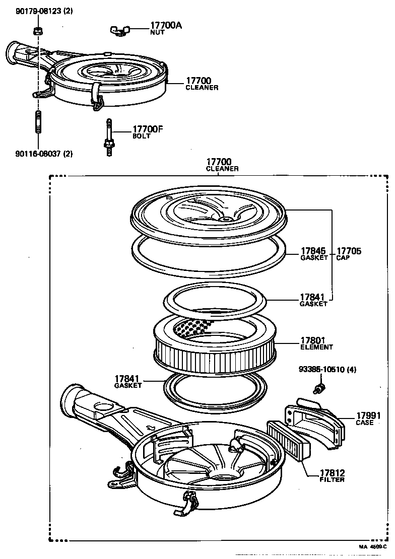 17700-41510 CLEANER ASSY, AIR product image