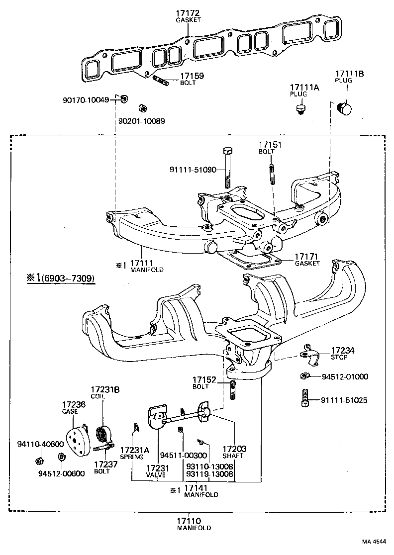 92112-60822 BOLT, STUD(FOR MANIFOLD TO CYLINDER HEAD) product image