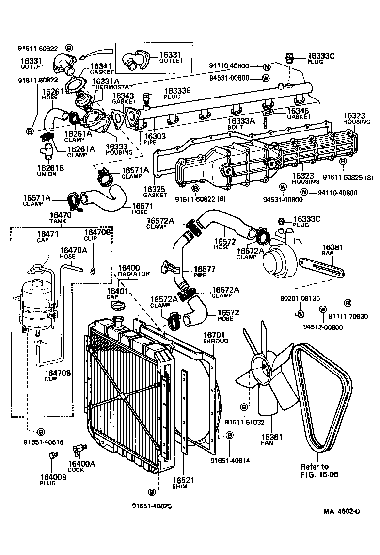 16261-76021 HOSE, WATER BY-PASS product image