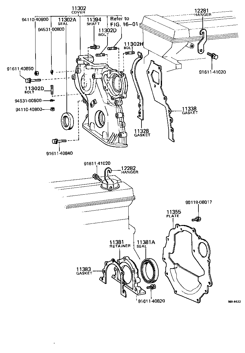 90072-11618 BOLT, STUD(FOR TIMING GEAR COVER) product image