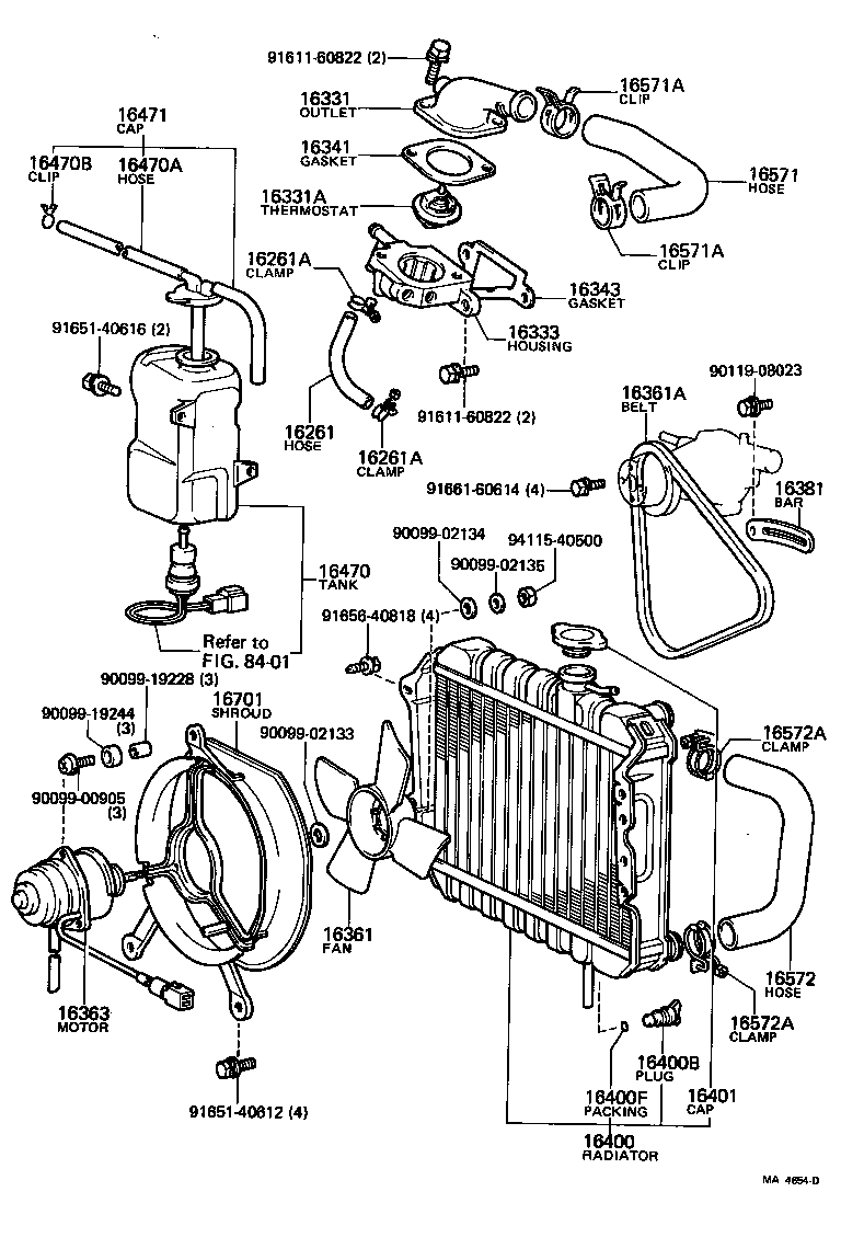 16261-13050 HOSE, WATER BY-PASS product image