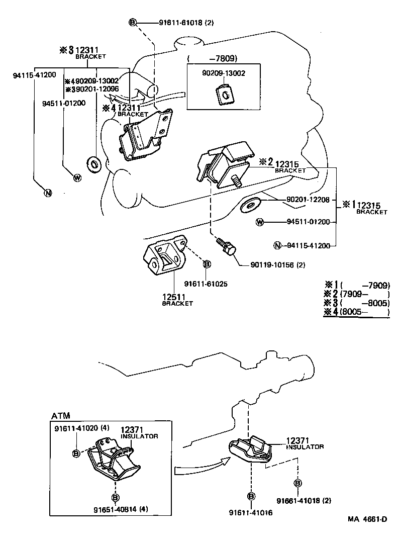 12302-19035 BRACKET, ENGINE MOUNTING, FRONT NO.1 LH product image