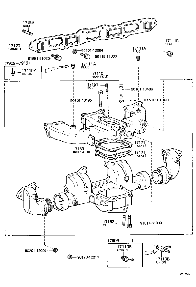 90116-08026 BOLT, STUD(FOR MANIFOLD TO CARBURETOR) product image