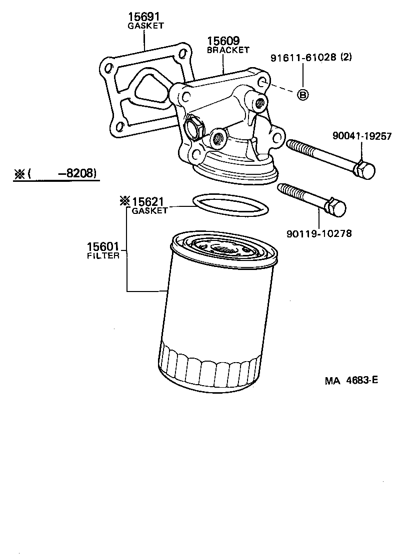 15609-61012 BRACKET SUB-ASSY, OIL FILTER product image