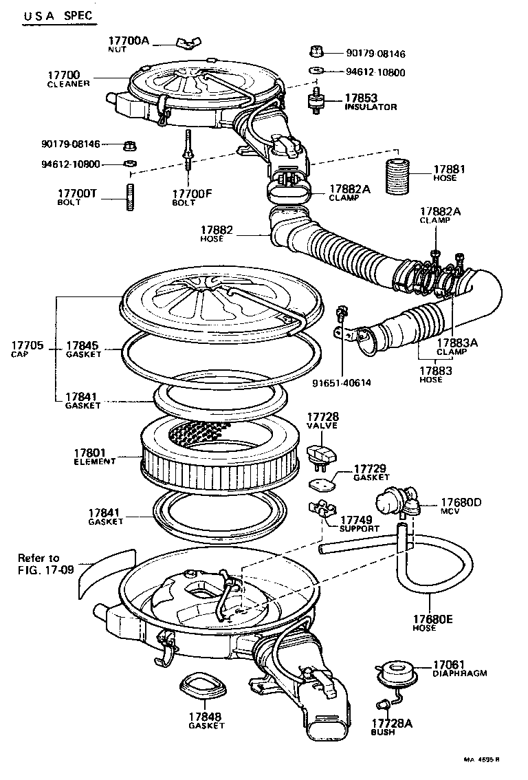 17705-38020 CAP SUB-ASSY, AIR CLEANER product image