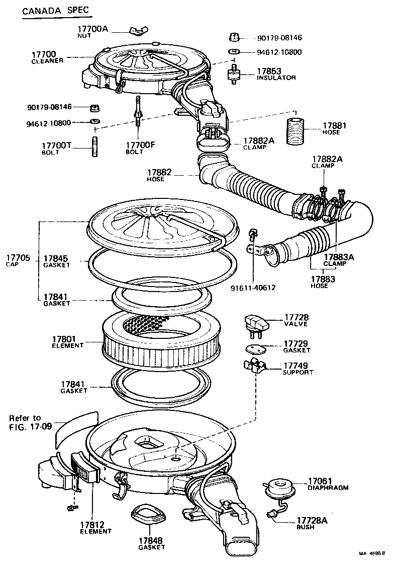 17705-38020 CAP SUB-ASSY, AIR CLEANER product image