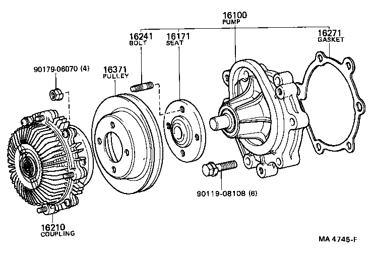 16124-70010 GASKET, WATER PUMP product image