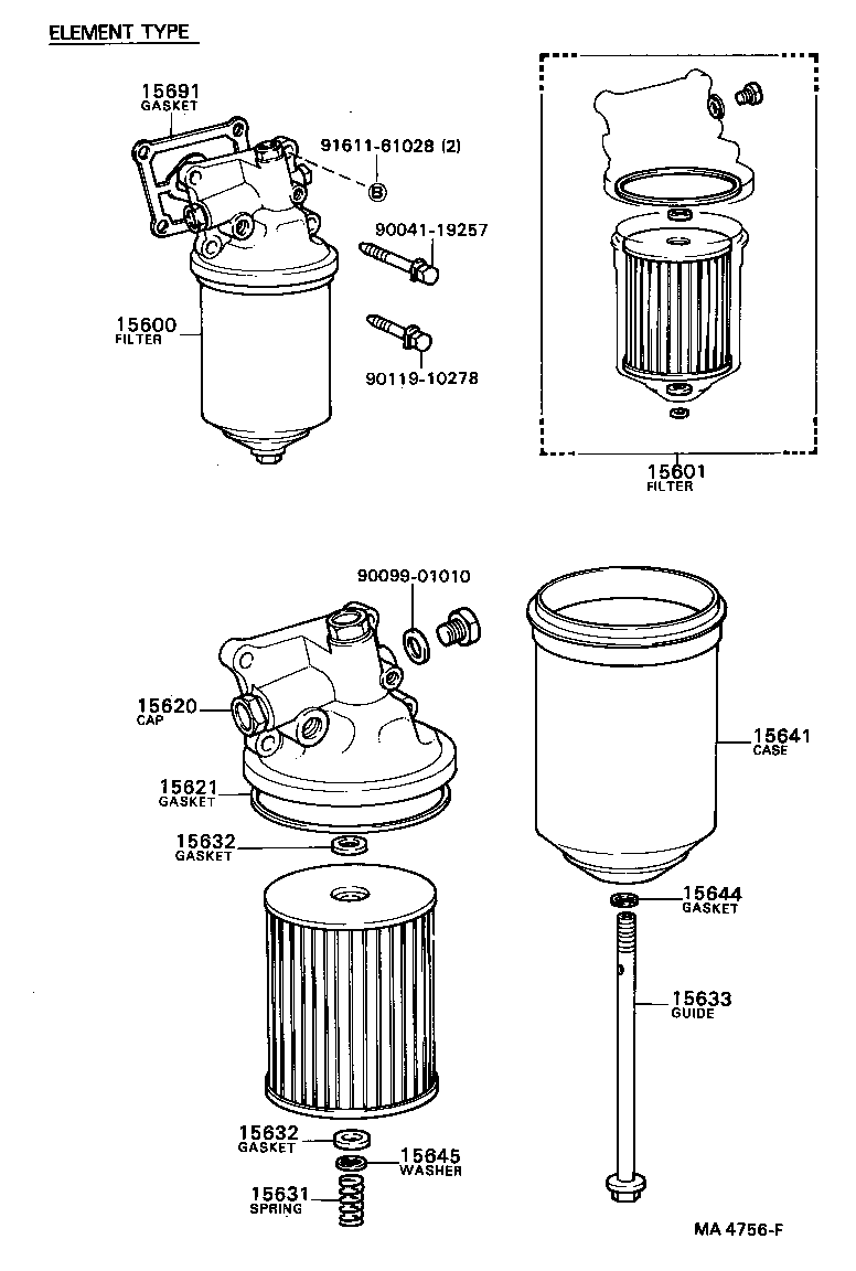 15600-56060 FILTER ASSY, OIL product image