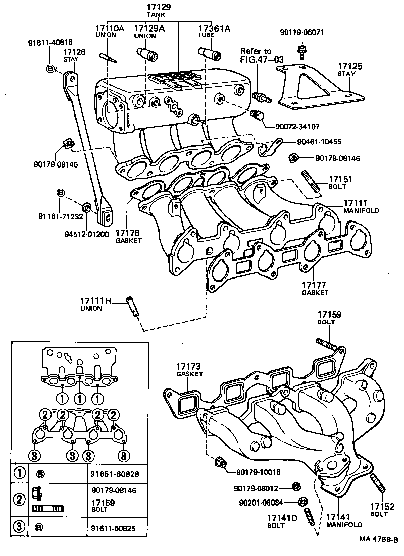 17141-54020 MANIFOLD, EXHAUST product image