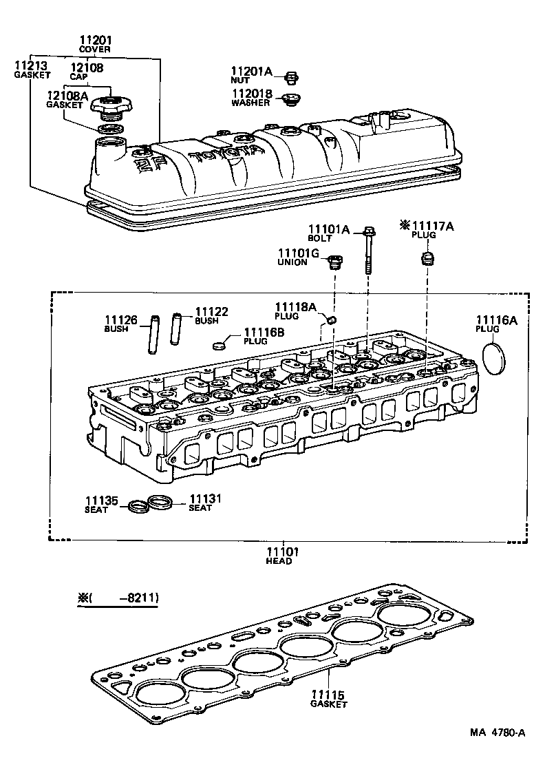 11101-77010 HEAD SUB-ASSY, CYLINDER product image