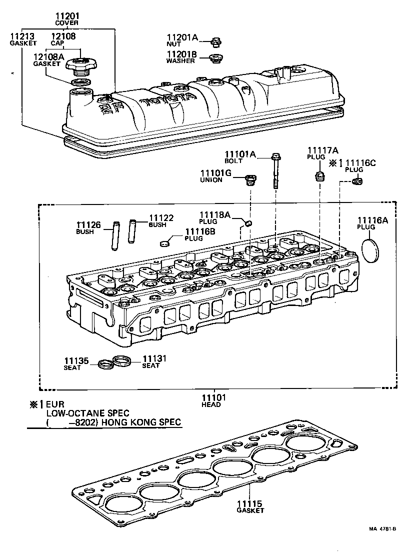 11101-61050 HEAD SUB-ASSY, CYLINDER product image