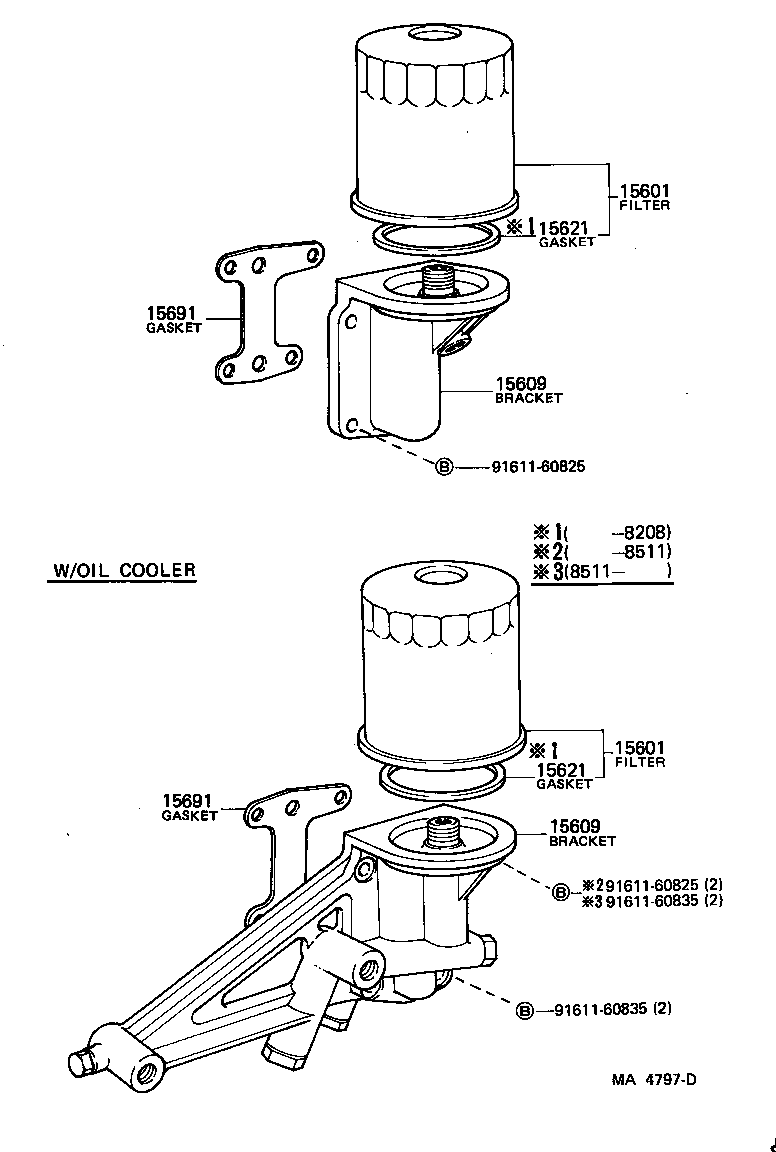 15609-61012 BRACKET SUB-ASSY, OIL FILTER product image