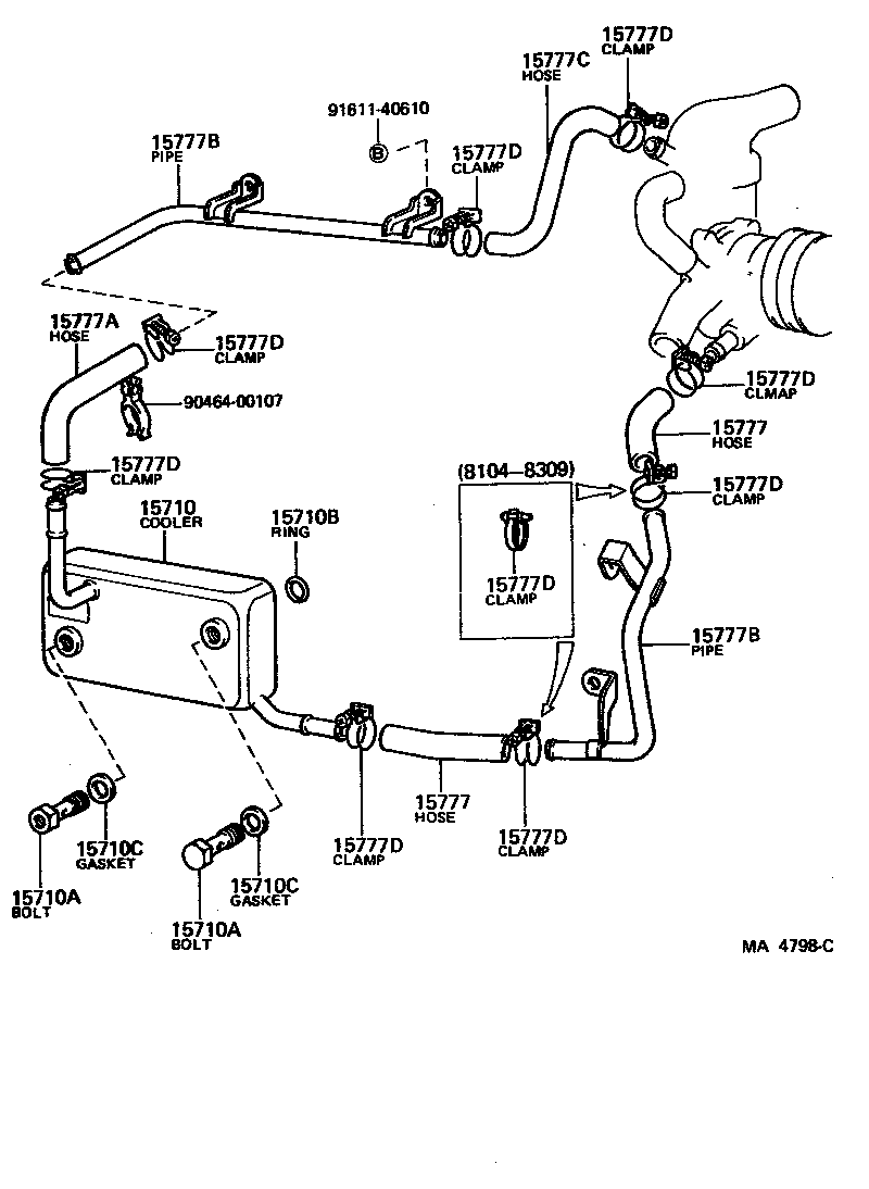 15710-77010 COOLER ASSY, OIL product image