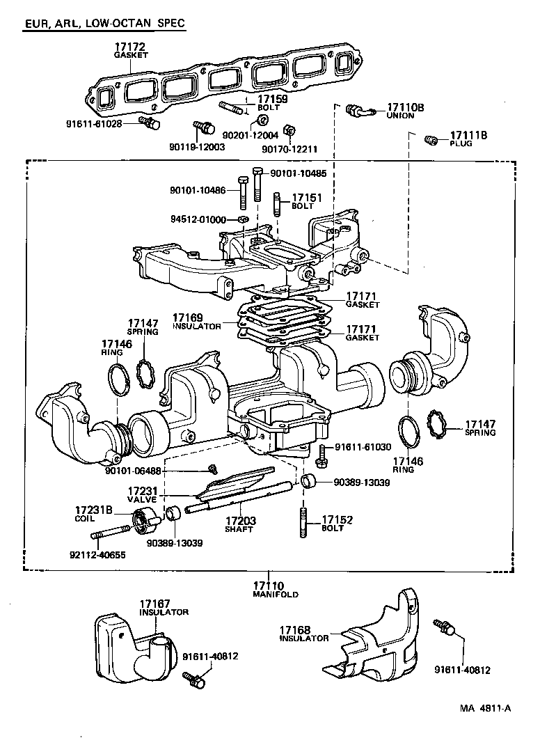 90116-12011 BOLT, STUD(FOR MANIFOLD TO CYLINDER HEAD) product image