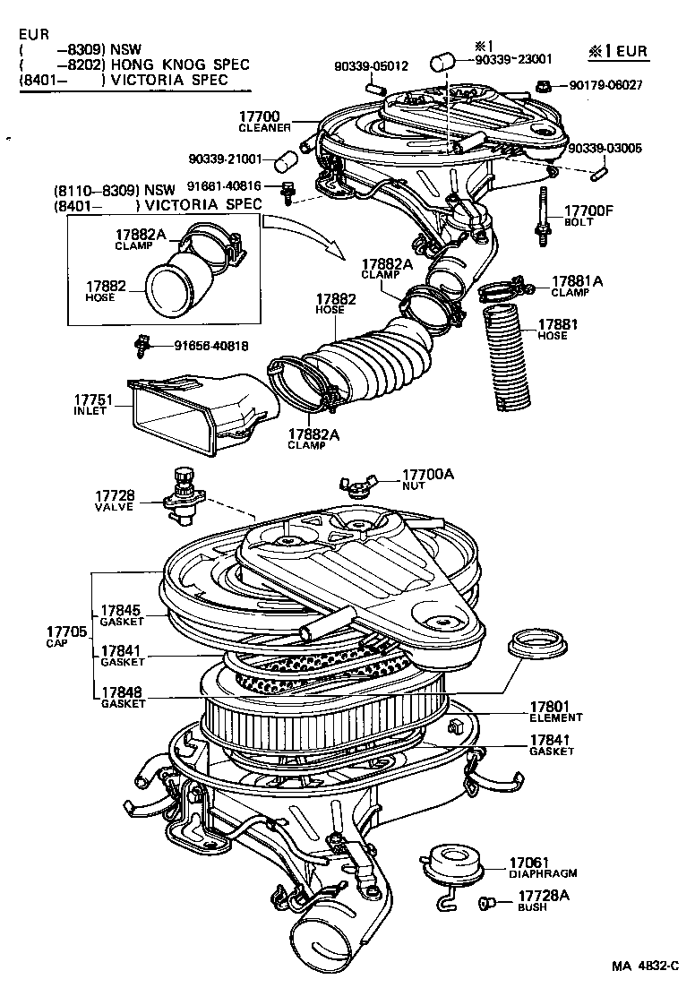 17705-68040 CAP SUB-ASSY, AIR CLEANER product image