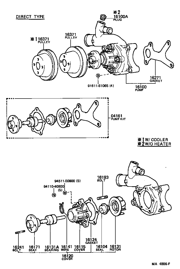 16100-69135 PUMP ASSY, ENGINE WATER product image