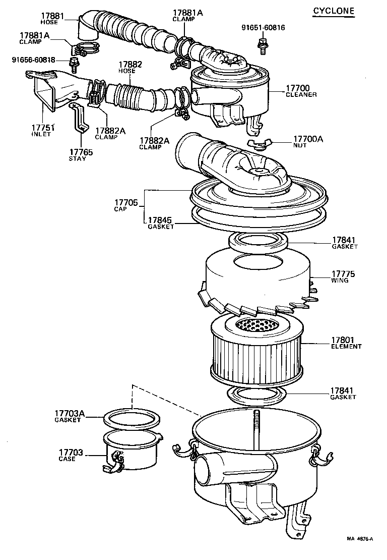 17705-68040 CAP SUB-ASSY, AIR CLEANER product image