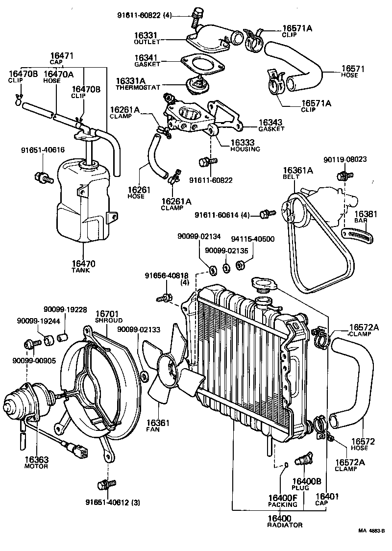 16571-13130 HOSE, RADIATOR, OUTLET product image