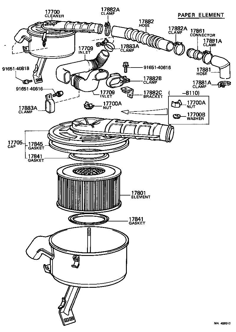 17705-68040 CAP SUB-ASSY, AIR CLEANER product image