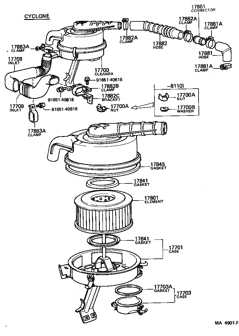 17705-68040 CAP SUB-ASSY, AIR CLEANER product image