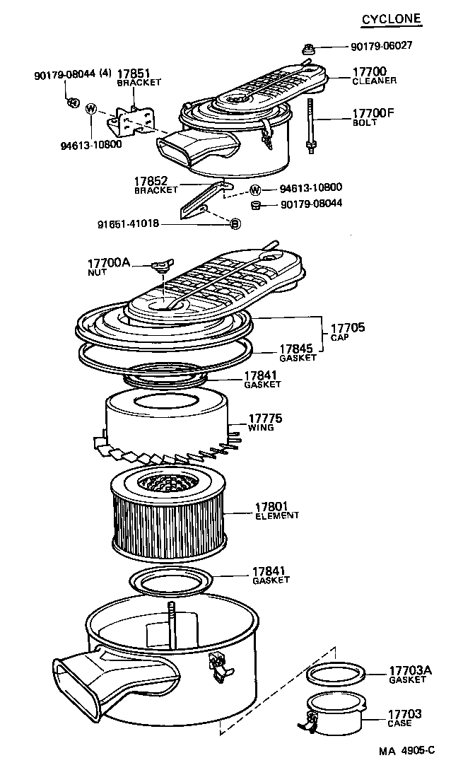 17705-68040 CAP SUB-ASSY, AIR CLEANER product image