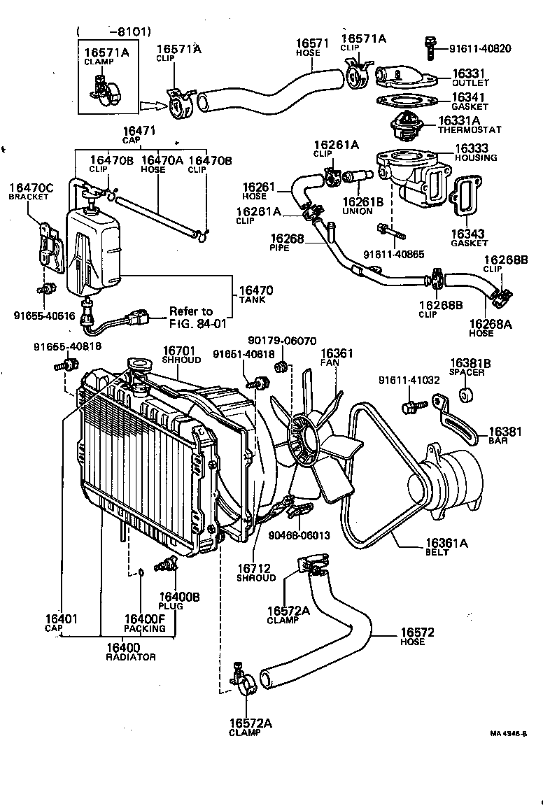 16261-70010 HOSE, WATER BY-PASS product image