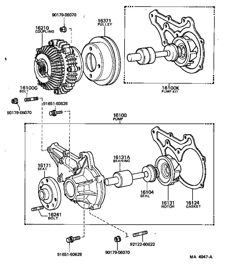 16124-70010 GASKET, WATER PUMP product image