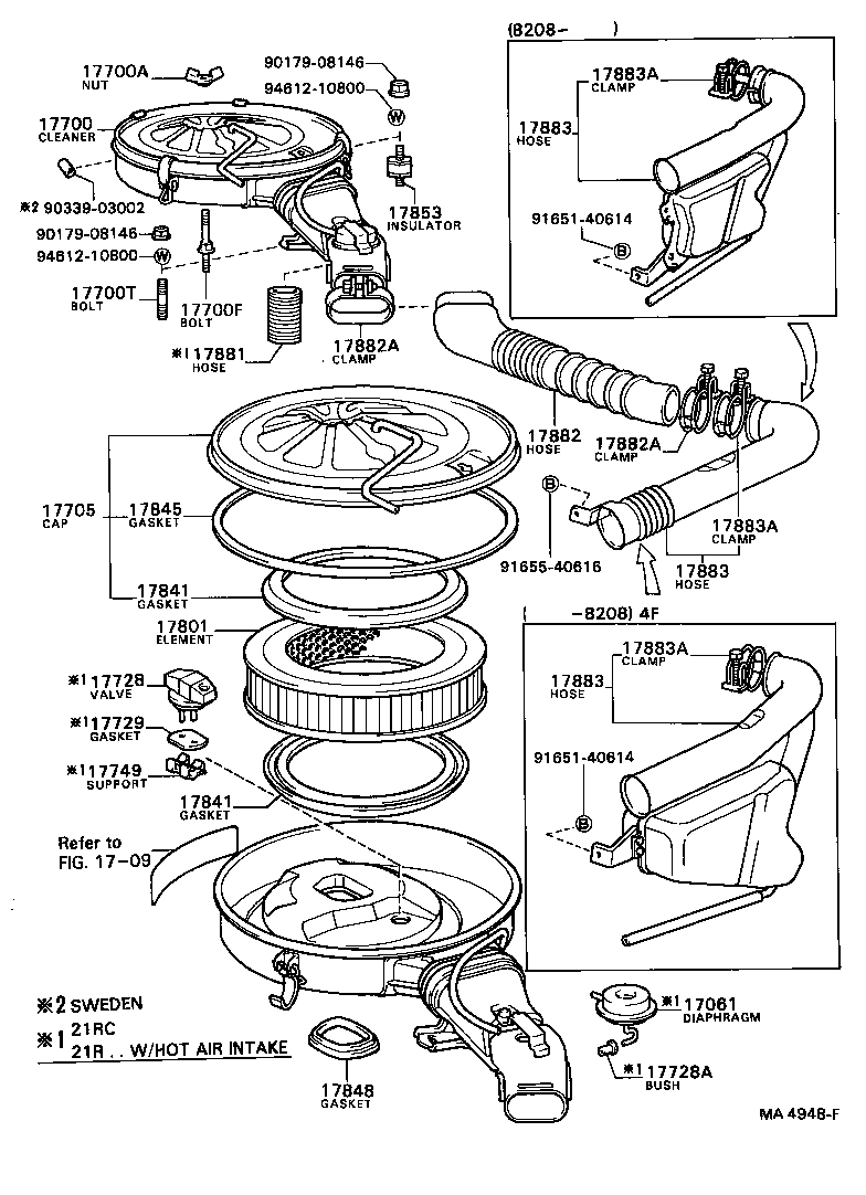 17705-37050 CAP SUB-ASSY, AIR CLEANER product image