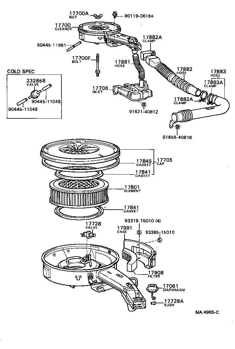 17700-37040 CLEANER ASSY, AIR product image
