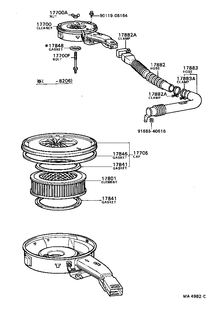 17705-37050 CAP SUB-ASSY, AIR CLEANER product image