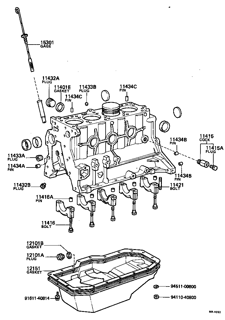 11401-39335 BLOCK SUB-ASSY, CYLINDER product image