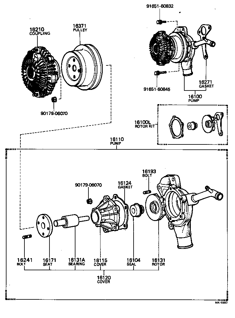 16124-70010 GASKET, WATER PUMP product image