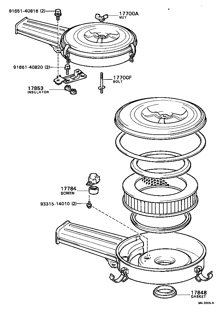 17705-37050 CAP SUB-ASSY, AIR CLEANER product image