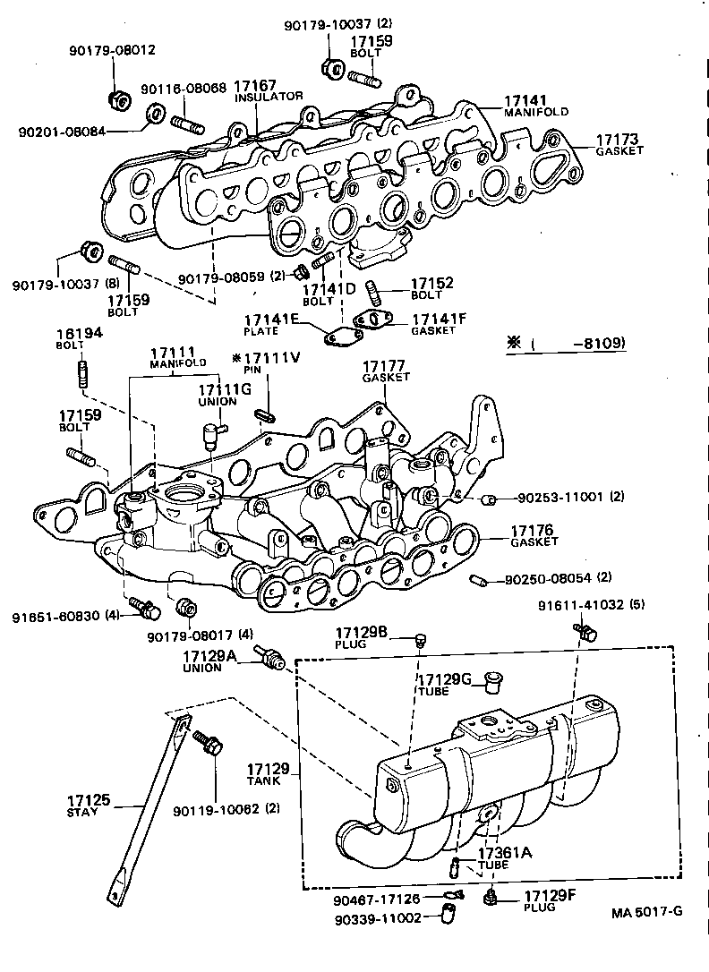 90116-10091 BOLT, STUD(FOR MANIFOLD TO CYLINDER HEAD) product image