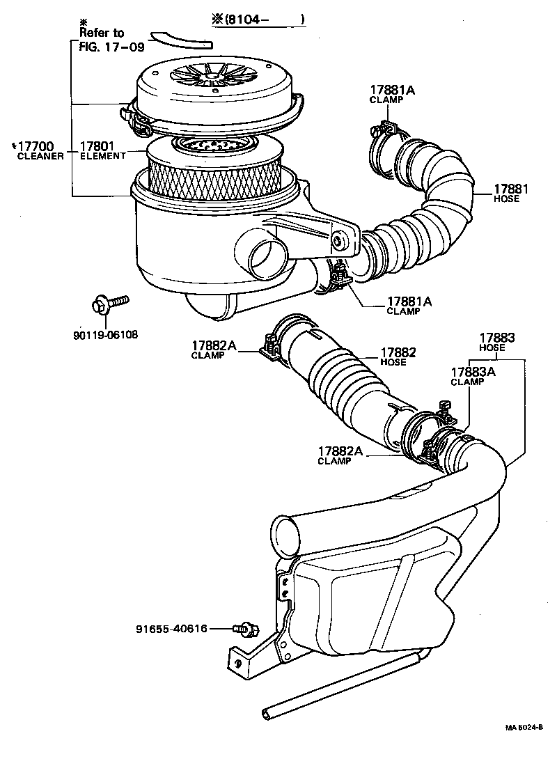 17705-37050 CAP SUB-ASSY, AIR CLEANER product image