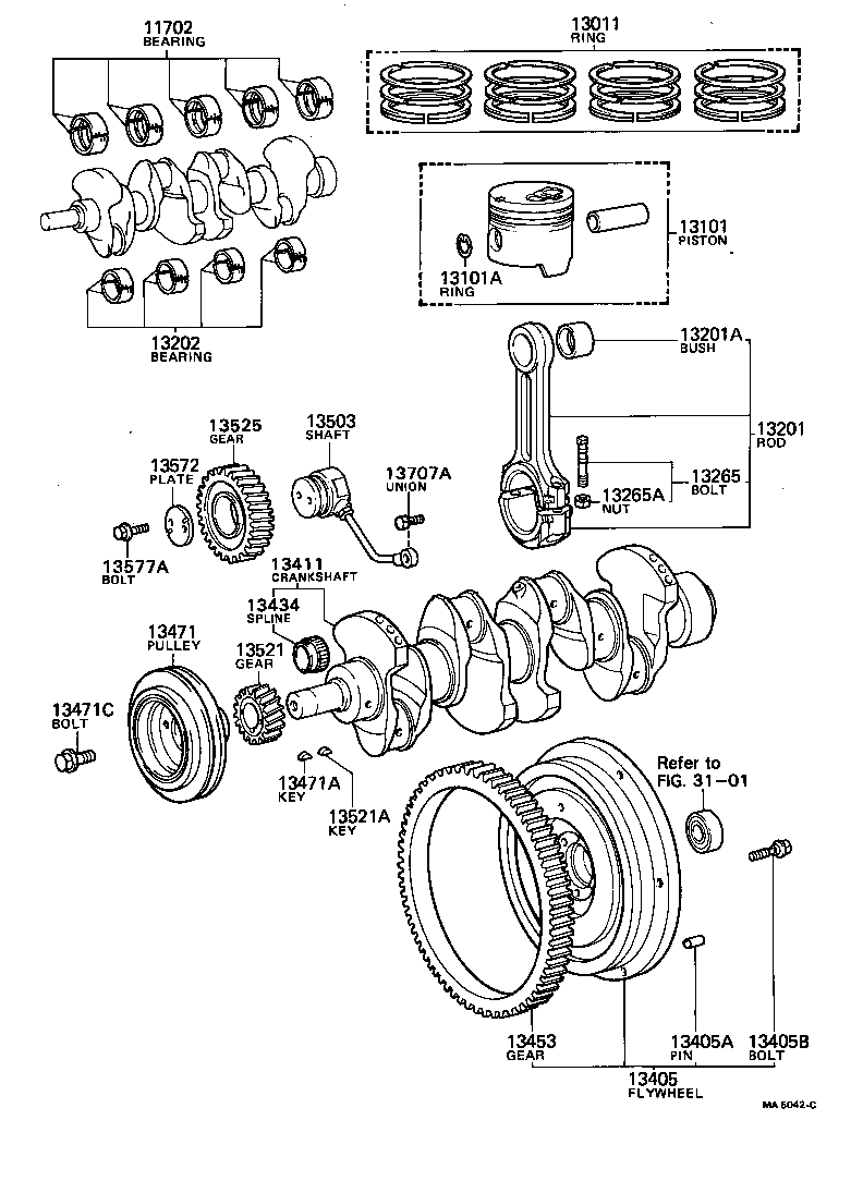 88358-36041 PULLEY, CRANKSHAFT, NO.2 product image