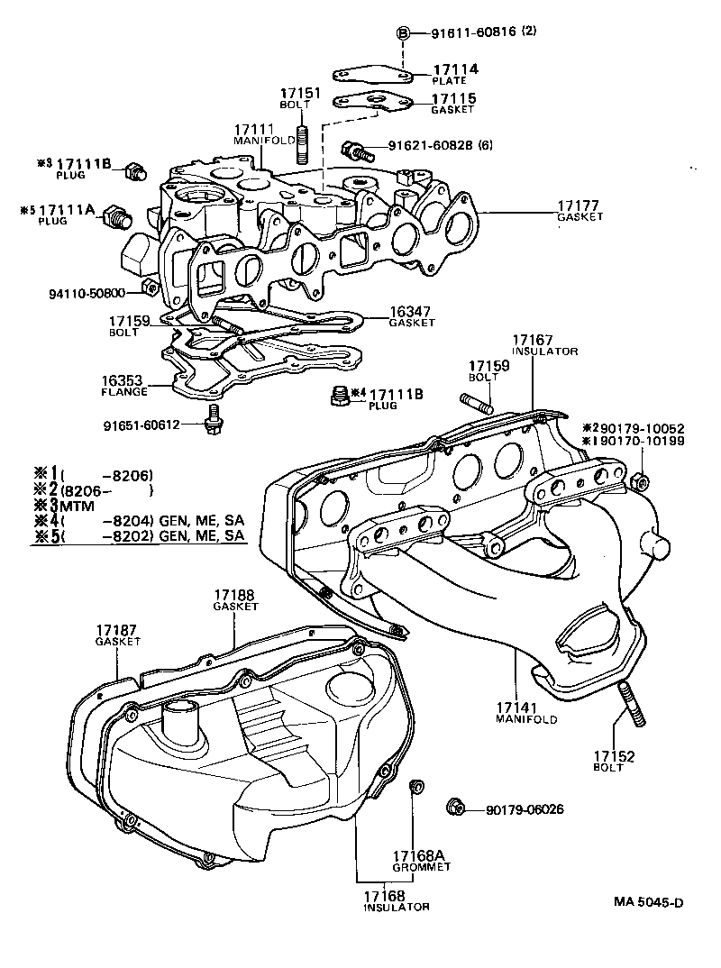 90116-10091 BOLT, STUD(FOR MANIFOLD TO CYLINDER HEAD) product image