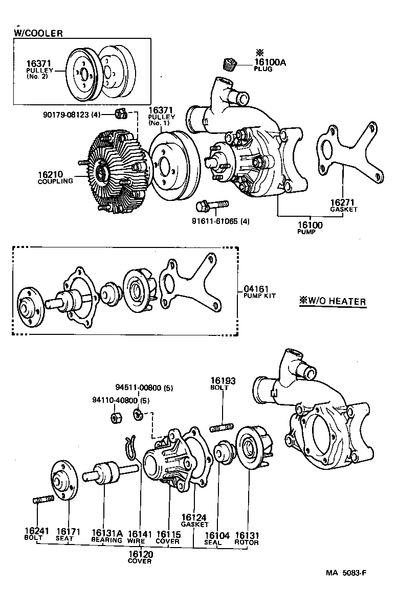 16100-69115 PUMP ASSY, ENGINE WATER product image