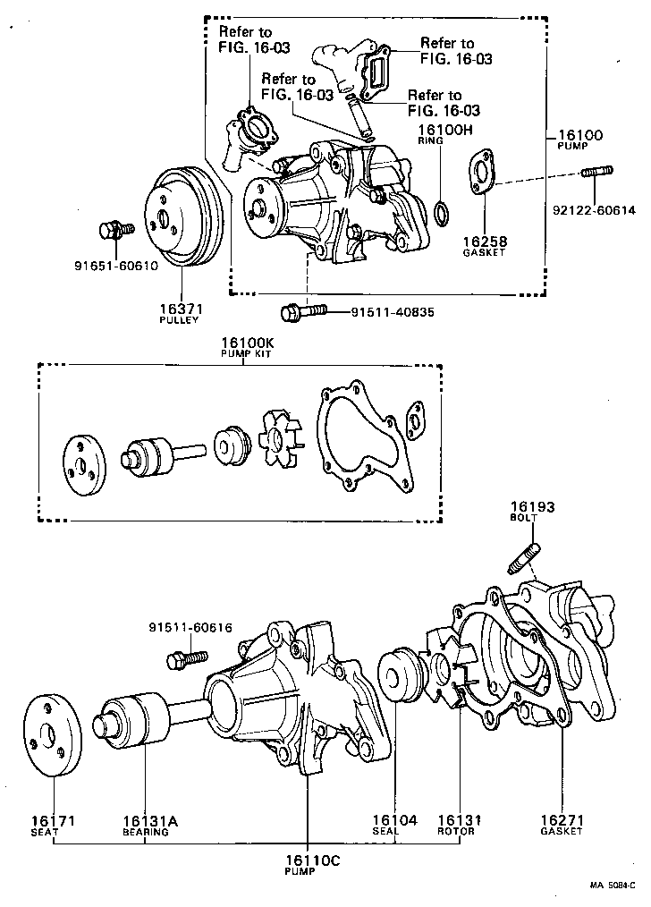 16193-15010 BOLT, STUD(FOR WATER PUMP COVER) product image