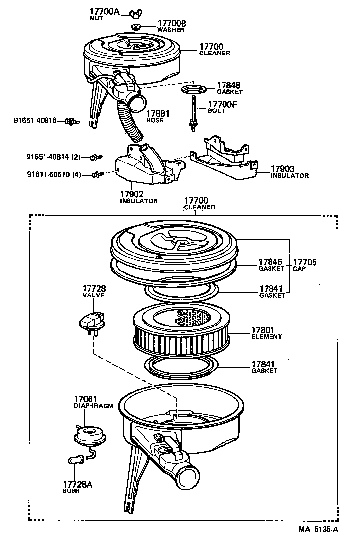 17705-24291 CAP SUB-ASSY, AIR CLEANER product image