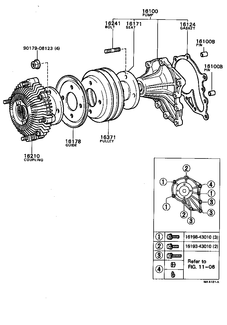 16100-49446 PUMP ASSY, ENGINE WATER product image