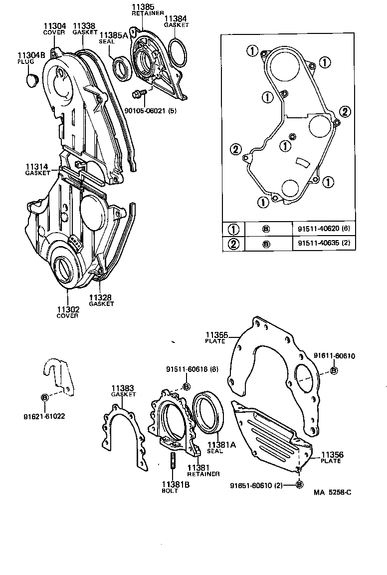 11311-70010 CASE SUB-ASSY, TIMING GEAR product image